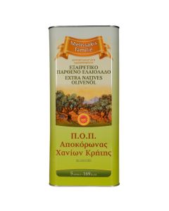 Melissakis Olive Mill - Extra Virgin Olive Oil PDO Apokoronas Tin 5ltr 